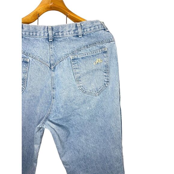 Vintage Denim Plus Size Chic High Rise Straight Taper Pleated "Mom" Jeans Sz: 34 - Picture 4 of 6